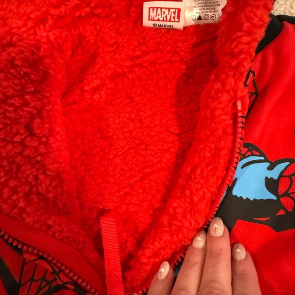 Marvel Red and Blue Spider-Man Plush Hoodie - Picture 3 of 7